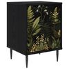 vidaXL Mesa de noche RHENEN Roble Negro 36 x 33 x 51 cm