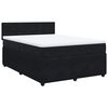 vidaXL Cama box spring con colch&oacute;n terciopelo negro 140x190 cm