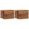 vidaXL Mesitas de noche de pared 2 uds madera envejecida 40x32x30 cm