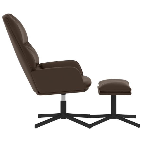 vidaXL Sill&oacute;n de relax con reposapi&eacute;s de cuero sint&eacute;tico marr&oacute;n