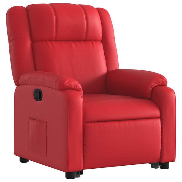 vidaXL Sill&oacute;n reclinable elevable cuero artificial rojo
