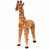 vidaXL Jirafa de peluche de pie marr&oacute;n y amarillo XXL