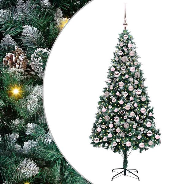 vidaXL Árbol de Navidad artificial Verde 210 cm PVC y Acero y Plástico