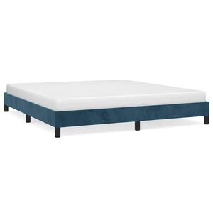 vidaXL Estructura de cama sin colch&oacute;n terciopelo azul oscuro 160x200cm