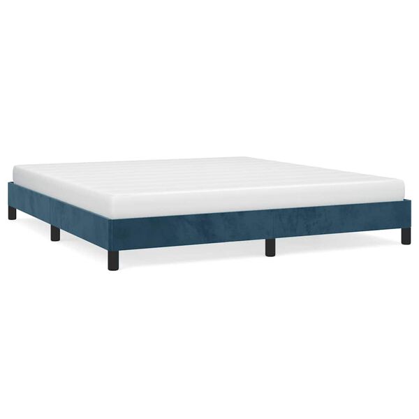 vidaXL Estructura de cama sin colch&oacute;n terciopelo azul oscuro 160x200cm