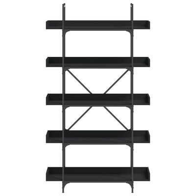 vidaXL Librería 5 estantes madera de ingeniería negro 100x33x180,5 cm
