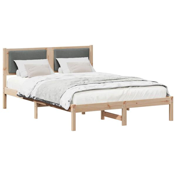 vidaXL Estructura de cama con cabecera Gris oscuro 150 x 200 cm