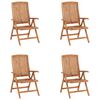 vidaXL Sillas de jard&iacute;n reclinables con cojines 4 uds teca maciza
