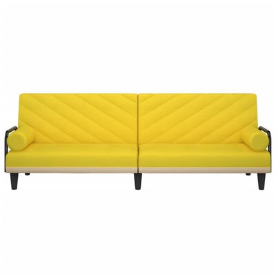 vidaXL Sofá cama con reposabrazos tela amarillo claro