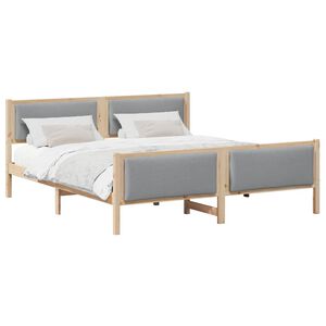 vidaXL Estructura de cama con cabecera Gris Claro 180 x 200 cm tela