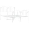 vidaXL Estructura cama sin colch&oacute;n con estribo metal blanco 120x200 cm