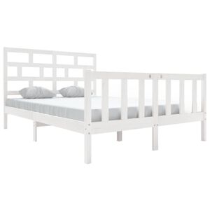 vidaXL Estructura de cama de madera maciza de pino blanco 140x200 cm