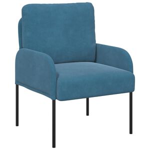 vidaXL Sof&aacute;s con coj&iacute;n 55cm Azul Madera contrachapada