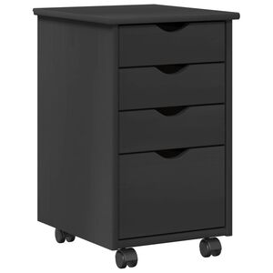 vidaXL Gabinete rodante con rueda Gris 34 x 39 x 56 cm Pino macizo