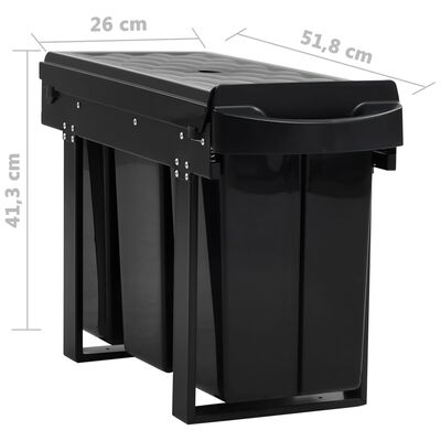 vidaXL Cubo de basura extraíble en armario de cocina cierre suave 36 L