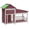 vidaXL Caseta para perros madera maciza de pino moca 143x60,5x109 cm