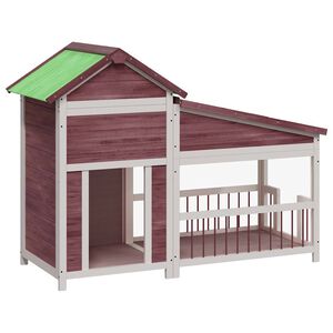 vidaXL Caseta para perros madera maciza de pino moca 143x60,5x109 cm