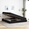 vidaXL Cama con almacenamiento y colch&oacute;n Negro 200 x 200 cm Poli&eacute;ster
