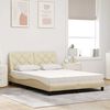 vidaXL Cama con colch&oacute;n tela color crema 140x190 cm