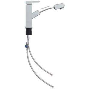vidaXL Grifo para lavabo con funci&oacute;n extra&iacute;ble cromado 157x172 mm