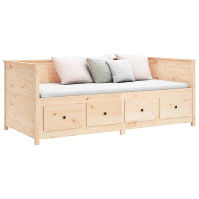 vidaXL Sofá cama de madera maciza de pino 100x200 cm