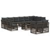 vidaXL Conjunto de sof&aacute;s de jard&iacute;n 13 uds. Gris rat&aacute;n sint&eacute;tico