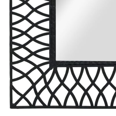 vidaXL Espejo de pared de jardín arqueado 50x80 cm negro