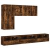 vidaXL Muebles de TV de pared 5 pzas madera ingenier&iacute;a roble ahumado