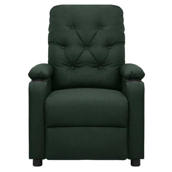 vidaXL Sill&oacute;n reclinable el&eacute;ctrico tela verde oscuro