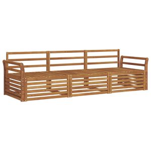 vidaXL Conjunto de sof&aacute;s de exterior 3 pcs Natural