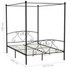 vidaXL Estructura cama con dosel sin colch&oacute;n metal negro 160x200 cm