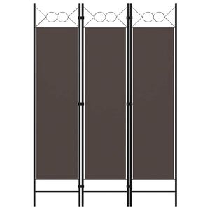 vidaXL Biombo divisor de 3 paneles marr&oacute;n 120x180 cm