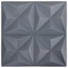 vidaXL Paneles de pared 24 pcs Origami Gris 50 x 50 cm Espuma XPS