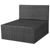 vidaXL Set muebles de jard&iacute;n 5 piezas y cojines rat&aacute;n sint&eacute;tico negro