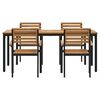 vidaXL Conjunto de Comedor de Jard&iacute;n 5 pcs Negro