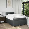 vidaXL Cama box spring con colch&oacute;n tela gris oscuro 120x200 cm