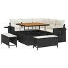 vidaXL Conjunto de sof&aacute; de jard&iacute;n 8 uds. Negro rat&aacute;n sint&eacute;tico