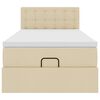 vidaXL Estructura de cama otomana con colchón tela crema 80x200cm
