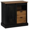 vidaXL Aparador HALDEN con puerta corredera negro 80x40x80 cm