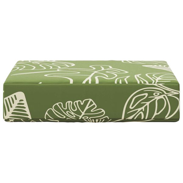 vidaXL Coj&iacute;n de asiento de exterior Hojas Verdes 40 x 40 x 8 cm
