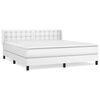 vidaXL Cama box spring con colch&oacute;n cuero sint&eacute;tico blanco 180x200 cm