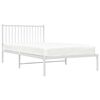 vidaXL Estructura cama sin colchón con cabecero metal blanco 107x203cm