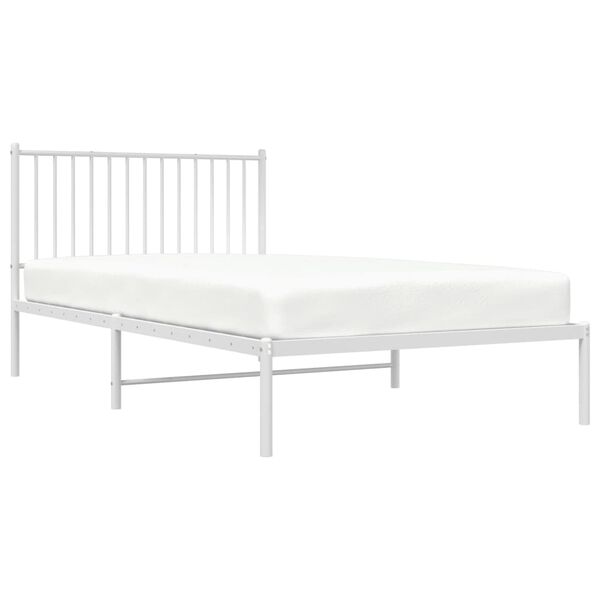 vidaXL Estructura cama sin colchón con cabecero metal blanco 107x203cm
