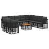 vidaXL Conjunto de sof&aacute;s de exterior 11 pcs Negro y Gris oscuro