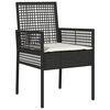 vidaXL Silla de Jard&iacute;n 2 pcs Negro 55 x 53 x 85 cm rat&aacute;n sint&eacute;tico