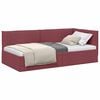 vidaXL Estructura de cama en esquina Rojo vino 100 x 200 cm tela