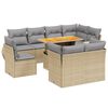 vidaXL Set de sof&aacute;s de jard&iacute;n 9 pzas con cojines rat&aacute;n sint&eacute;tico beige