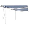 vidaXL Toldo manual retr&aacute;ctil con LED azul y blanco 4x3,5 m