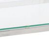 vidaXL Mesa consola acero inoxidable plateado y vidrio templado