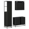 vidaXL Juego de muebles de ba&ntilde;o 3 pcs Roble Negro Madera de ingenier&iacute;a